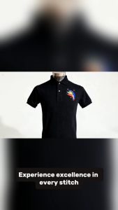 Mens Black Polo Shirt with Philippine Flag Embroidery - 100% Cotton T-Shirt - Menswear Top