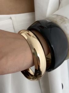 Ingemark 3 Styles Exaggerated Resin Acrylic Wide Bracelets for Women Hip Hop Geometric Bangles Grunge Jewelry Steampunk Pulseras