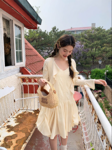 NIHAOKANONG | Bộ Đầm Cami và Áo Kẹp Ruffle Voan