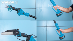 YOFIDRA Brushless Telescoping Pole Electric Chainsaw 3in1 High Scalable Pruner Shear Scissors Garden Tool For Makita 18V Battery