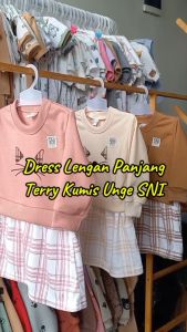 Dress Bayi Anak Tangan Panjang Terry Bonjour Paris SNI Unge 6-18 Bulan ZDS09