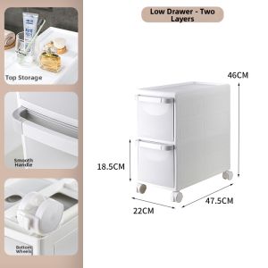 MMZECE | No-Installation Wheel-featured Bathroom Storage Cabinet