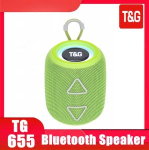 T&G Tg655 TWS Splashproof Portable Wireless Mini Bluetooth Speaker With Colorful LED Light