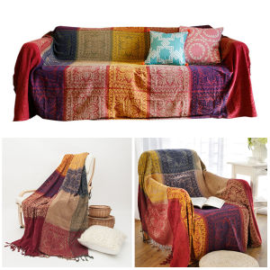 Chăn Khăn Sofa Gia Dụng Nghệ Thuật Vải Bọc Trang Trí Dân Tộc Khăn Trải Giường Chăn Sô Pha Tất Cả Các Mùa Dệt Kim Chenille Mềm Mại