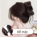 Mái Tóc Giả Búi Cao Hàn Quốc Mềm Mại Dành Cho Nữ Với Kẹp Càng Cua, Kiểu Búi Đơn Giản, Chất Liệu Sợi Nhiệt Độ Cao. 