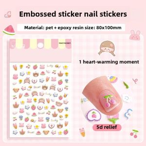 3D Stickers Nail Art Christmas Gift Cartoon Decals Girls Cute Pattern Children Decorative Scrapbooking Sticker Pictures