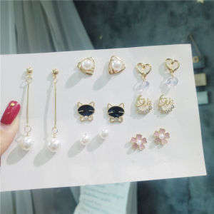 2023 New Womens Week Earring Set Japan and South Korea Style Simple Elegant Fruit Pattern Small Sized Premium Feel Earrings