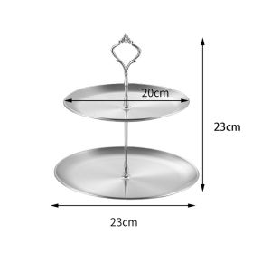 2/3 Layer Fruit Plate Home Living Room Stainless Steel Snack Dish Creative Dried Fruit Basket Candy Dish Cake Stand Salad Bowl