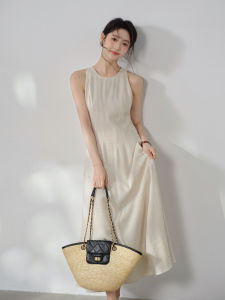 Slimming Sleeveless Aesthetic Cinch-waist Long Dress