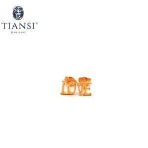 TIANSI 916 (22K) GOLD LOVE EARRING LOVE耳钉-E002-001 Subang Emas