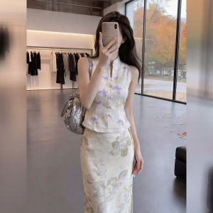 DANTING | French White Sleeveless Mesh-paneled Dress