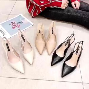 💖KAK SHOPZ💖 รองเท้าส้นสูงรัดข้อเท้า สูง 2-3 นิ้ว หัวแหลม รองเท้าแตะสตรีส้นสูงกันลื่นสำหรับทำงานและท่องเที่ยว