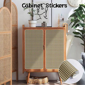 45x100cm PVC Rattan Wallpaper DIY Self Adhesive Waterproof Sticker Furniture Renovation Home Decoration