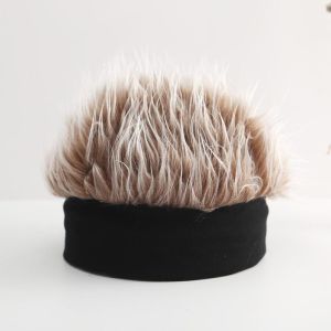 1Pc Wig hat mens winter one-piece knitted hat childrens landlord hat trend funny melon skin hat