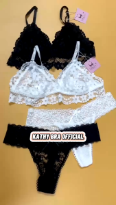 S03 Set Bộ Đồ Lót Ren Không Gọng Không Mút KATHY BRA chất Ren Hoa Mềm Mịn