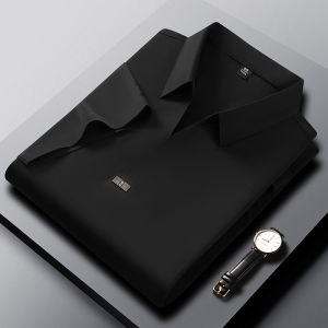 Áo Thun Polo Tay Ngắn Bằng Lụa Băng Mới Cho Nam Mùa Hè Thời Trang Ôm Vừa Vặn Chất Liệu Polyester Áo Sơ Mi Cổ Polo Màu Trơn