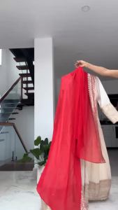 [PRE-ORDER] Ready Made Pure Cinon Silk With Embroidery Sequences Work With Sleeves Suit (10-15days delivery)