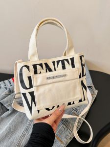 Thailand Gentlewoman Letter Mini Canvas Bag 2024 New Arrival Casual Versatile Handheld Shoulder Messenger Bag