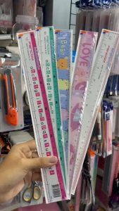 ไม้บรรทัด พลาสติก แบบใส 12 นิ้ว 30 ซม. ไม้บรรทัดพลาสติก ไม้บรรทัดพลาสติกสีใส