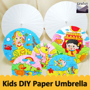 Kids DIY Paper Umbrella Blank Oiled Paper Umbrella DIY Handmade Painting Umbrella Painting Activity Educational Toy