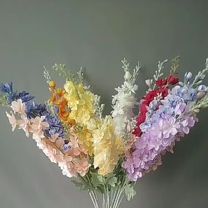 DELPHINIUM ORCHID ARTIFICIAL FAKE FLOWER Bouquet Home Living Room Decor Bunga ORKID Hiasan Rumah Hantaran (19 FLOWERS)