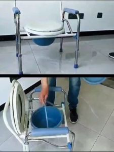 รับประกัน 3 ปี เก้าอี้นั่งถ่าย เก้าอี้อาบน้ำ ผู้สูงอายุ พับได้ ปรับความสูงได้ น้ำหนักเบาไม่เป็นสนิม คร่อมชักโครกได้ รถเข็น Booster ประหย