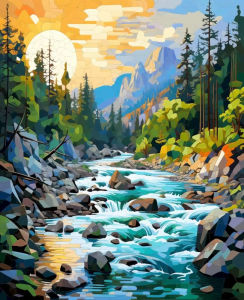 BILIBILI | Painting By Number Adults Picture Forest Scenery Set Digital Oil Paintings on Number Arts Picture Drawing Unique Gift