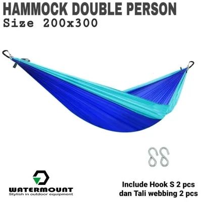 Hammock 2 orang Watermount jumbo full bartex 300x200cm beban berat 200kg ORIGINAL