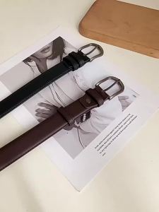 2.8x108cm Black Coffee PU Leather Belt Women Vintage Summer Silver Buckle Waist Belt Korean Female Jeans Coat Dress Waistband