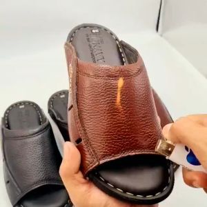 Dép quai ngang nam DA BÒ 100% KIỂU SA-BO cao cấp May Full quai chắc chắn n.sm