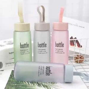 OFM-C908 Bottle Botol Minum Doff 500ML Warna Pastel Elegant dengan Tali Mini BPA FREE / Botol Air