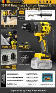 FLIEGL | Cordless Rechargeable High-Power Impact Drill 13mm