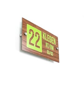 Nomor Rumah Wooden Bahan ACP Huruf UV PRINT 15 x 30cm Model 01 Hiasan Dinding