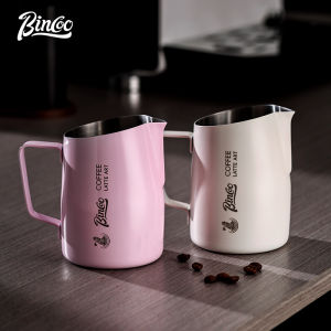 BINCOO เหยือกฟองนมสแตนเลสเหยือกทำฟองนมกาแฟเหยือกกาแฟลาเต้อุปกรณ์สำหรับบาริสต้าปากกาศิลปะ