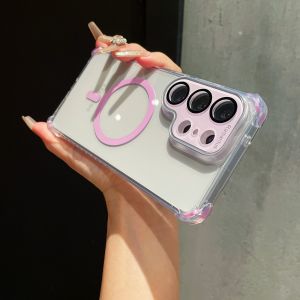 szhaiyu | Transparent Protective for Magsafe Magnetic Phone Case for Samsung Galaxy S26 S25 S24 Ultra Wireless Charge Shockproof Cover