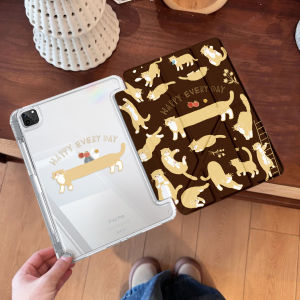 Korean Style Milk Cow Cat Pattern iPad Case Air7 Pro11 Inch Protective Cover 10th Generation with Pen Slot Apple Mini6 Shell