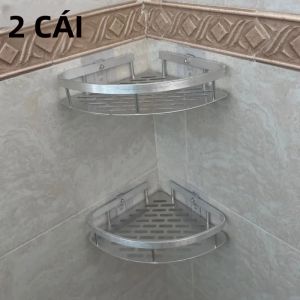 Kệ Nhà Tắm Hợp Kim Nhôm Không Cần Khoan Giá Để Đồ Góc Tường Một Tầng Hộp Đựng Đồ Trang Điểm Phụ Kiện Nhà Tắm
