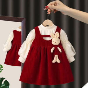 NEXT | Bộ Đầm Bé Gái Mùa Thu Đông Flannel Đỏ Công Chúa