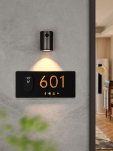 New Arrival Customized High-End Smart Sensor Luminous For Home Doorbell Door Plate Accessible Luxury Creative Entry Door Decorative Room Magnetic Charging Ambience Light Classy Hotel House B & B Residence Number Plate