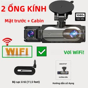 Camera Hành Trình Ô Tô WIFI 1080P Với Tầm Nhìn Ban Đêm Hồng Ngoại Camera Trước/sau/trong Xe 2/3 Kênh Ghi Hình Vòng Lặp Góc Rộng Cảm Biến G Phát Hiện Chuyển Động