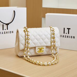 Classic Fashionable Genuine Leather Shoulder Bag Womens Diamond Grid Chain Crossbody Bag Stylish Versatile High End New 2024