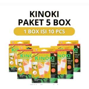 PAKET HEMAT 5 BOX KINOKI 50 Pcs - KINOKI GOLD DETOX KOYO KAKI ASLI HERBAL ORIGINAL