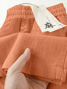 New 2025 Womens Pure Linen Pants Summer Thin Cotton Linen Casual Loose Long Trousers Comfortable Breathable High Waist Straight Leg