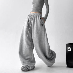 MUYUZI | American Retro Embroidery High Waist Flared Sport Pants for Fitness and Dancing