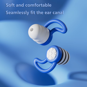 Swimming Silicone Ear Protector Three-Layer Noise-Reducing Earplugs Sound Insulation Cap Waterproof Washable for Children Adult