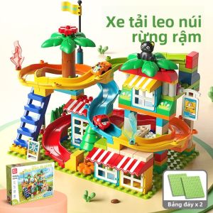 Đồ Chơi Khối Lớn Feelo Cho Trẻ Em Lắp Ráp Mô Hình Xe Luge Đa Năng Đường Ray Xe Tăng Siêu Tốc Đĩa CD Mô Hình Xe Hơi