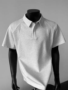 Áo Thun Polo Nam Mùa Hè Phong Cách Mỹ Air Layer Splicing Cổ Polo Tay Ngắn Thường Ngày Thoáng Khí Thoải Mái Thời Trang
