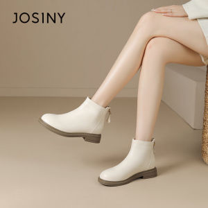 French Style Short Chelsea Boots Womens Shoes Autumn Winter Fleece Lined Flat Bottom Ankle Boots Casual round Toe Rubber Sole