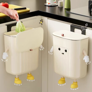 Trash Can For Home Kitchen Special Wall Hanging Avoid Bending Gap with Lid Small Size Bathroom Hanging Kitchen Waste Storage Bucket