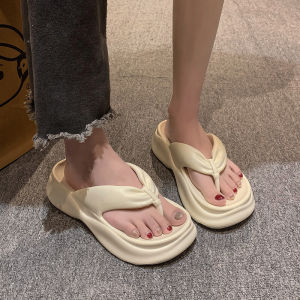 Womens 5cm Thick Heel Sandals EVA Anti-Slip Odor-Resistant Travel Slippers Outdoor Summer Flip Flops Korean Style PE Upgraded